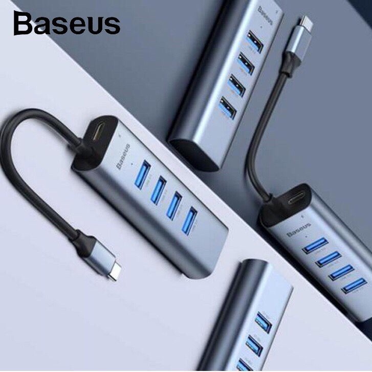 HUB chuyển đổi mở rộng cổng USB Baseus Enjoy Series Type C to 4 Port USB 3.0 + Type C PD