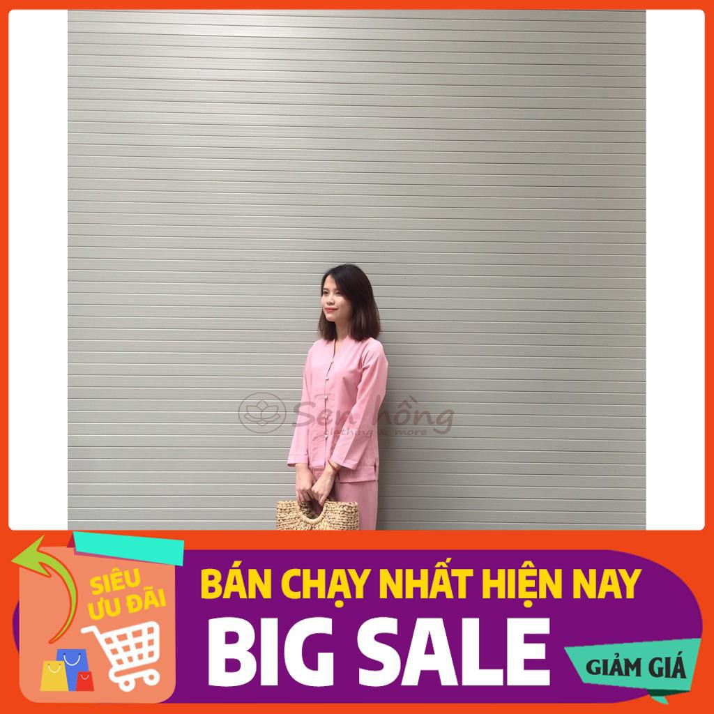 🎪🚨quần áo phật tử giá rẻ Bộ bà lai không thêu có túi 2 bên, cài cúc nhựa nhẹ nhàng