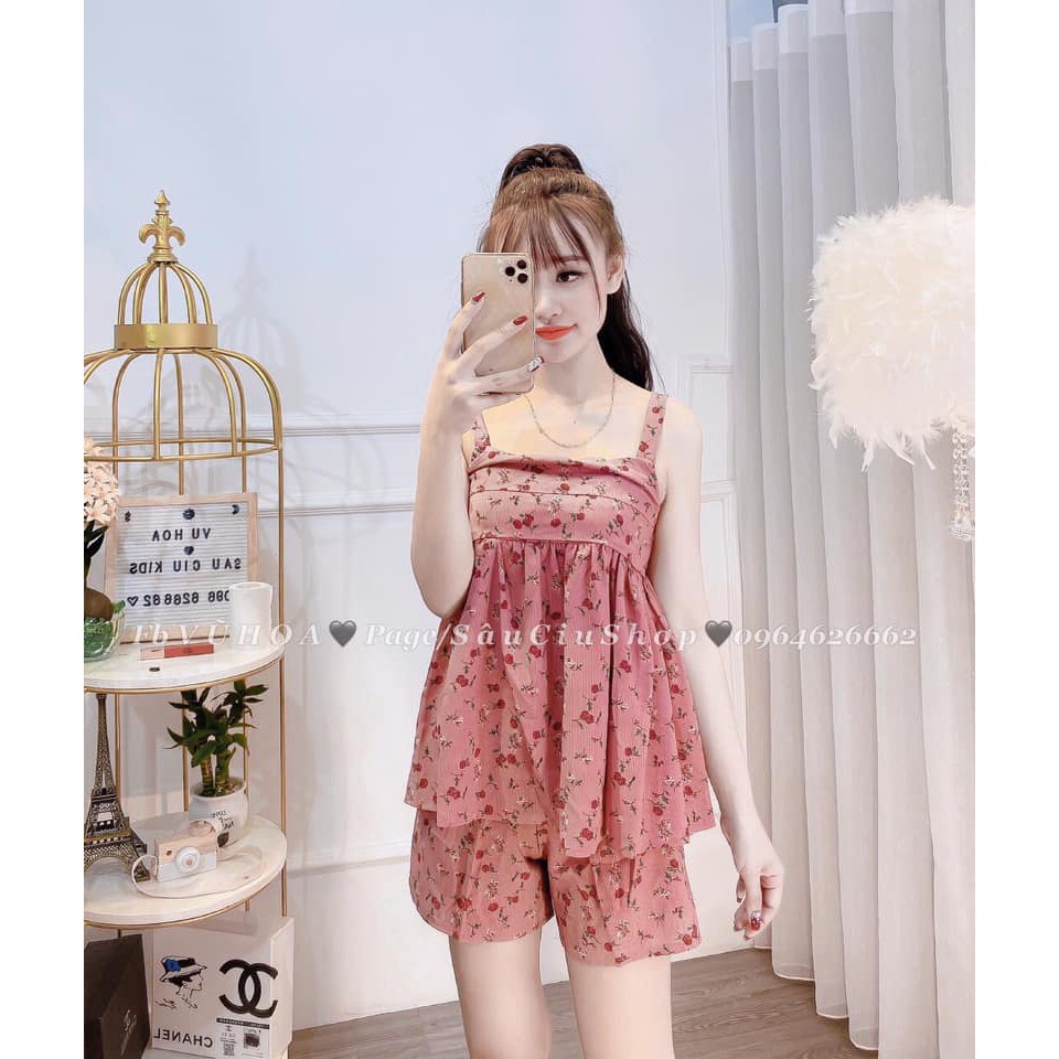 Bộ ngủ bộ mặc nhà hai dây baby doll nopi shop | BigBuy360 - bigbuy360.vn
