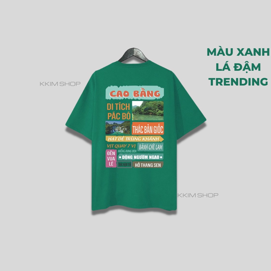 Áo thun tay lỡ CAO BẰNG, Áo phông 63 tỉnh thành Form rộng oversize, chất liệu Cotton KKIMSHOP