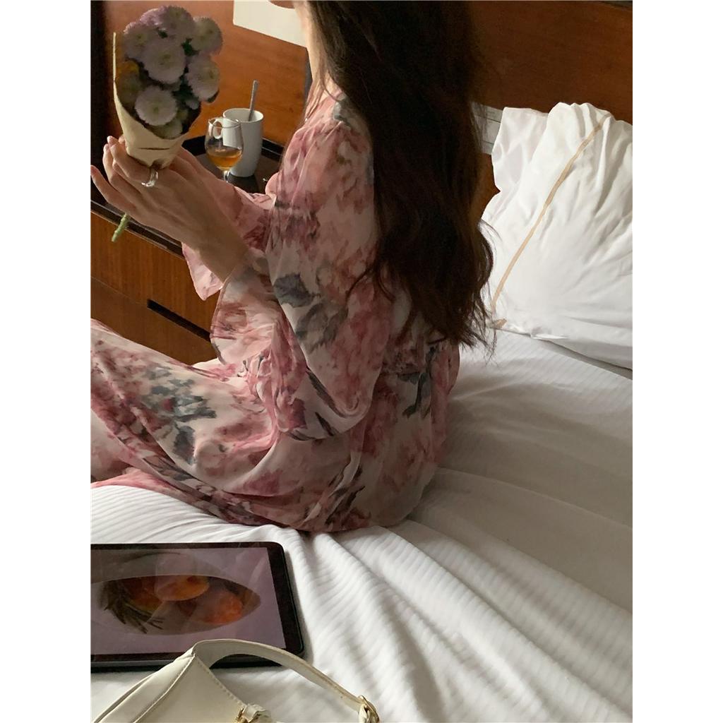 Đầm Voan Hoa Dáng Dài Phong Cách Hàn Quốc Sành Điệu 61068