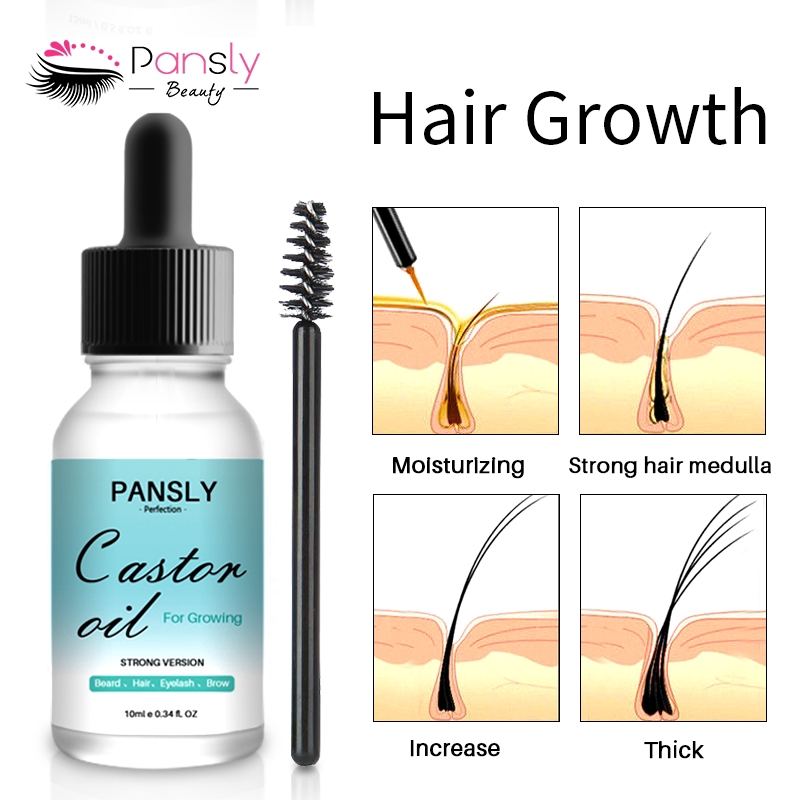 Tinh dầu thầu dầu PANSLY kích thích lông mi/ lông mày/ râu tóc phát triển nhẹ dịu cho da