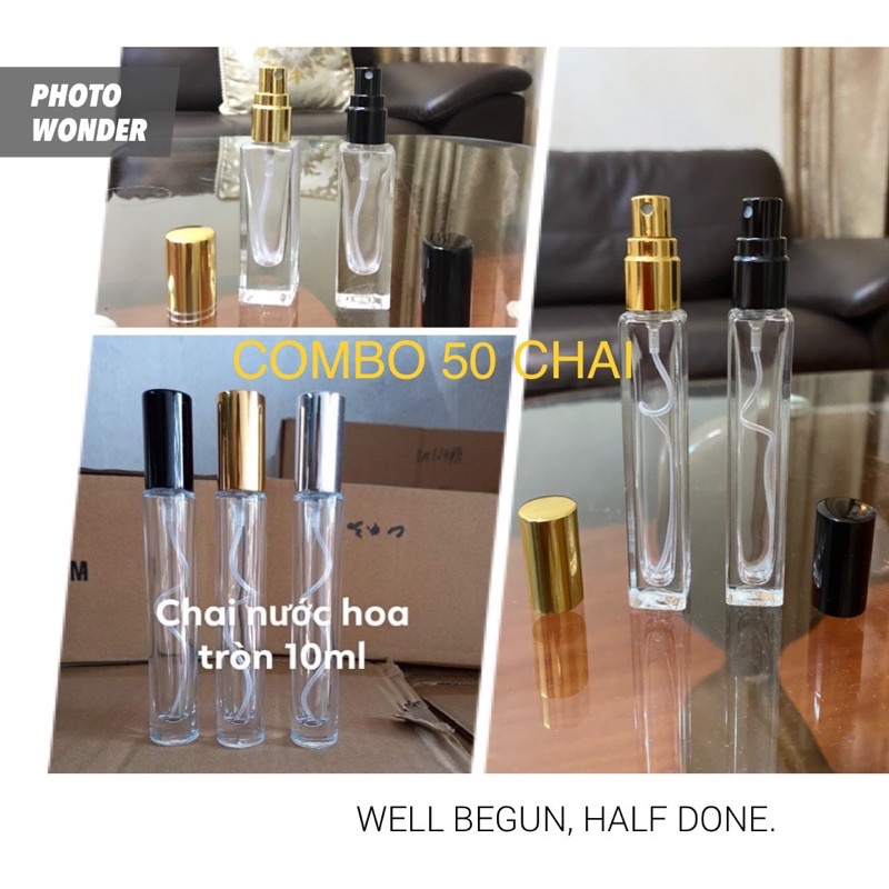 COMBO 50 CHAI CHIẾT NƯỚC HOA 10ML