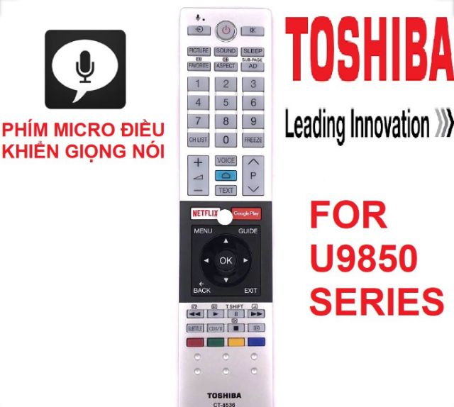 Điều khiển TV Toshiba giọng nói CT 8536