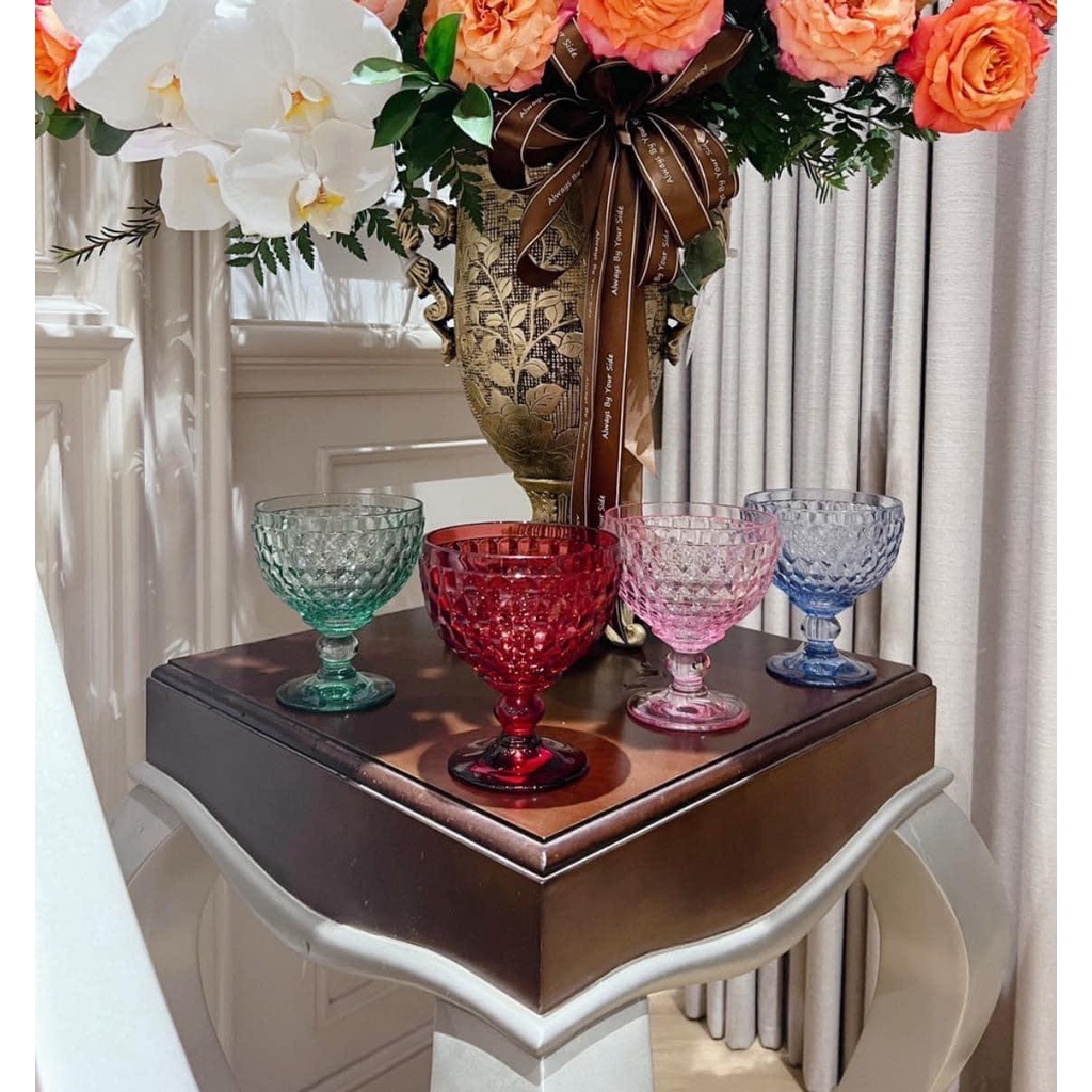 Set 4 ly pha lê màu Villeroy boch dòng Boston