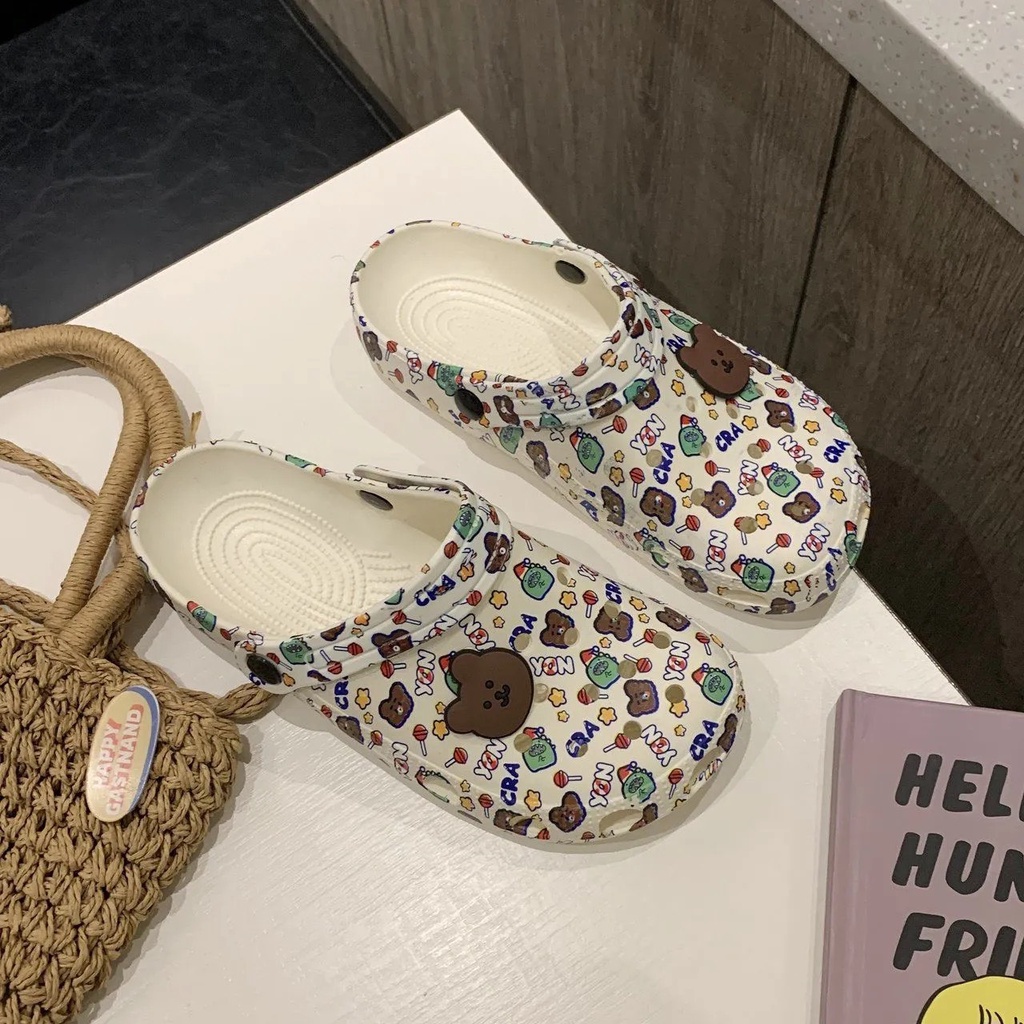 JY210 - Dép cross gấu nhiều màu sắc, dép xinh hàng sẵn giá hạt dẻ