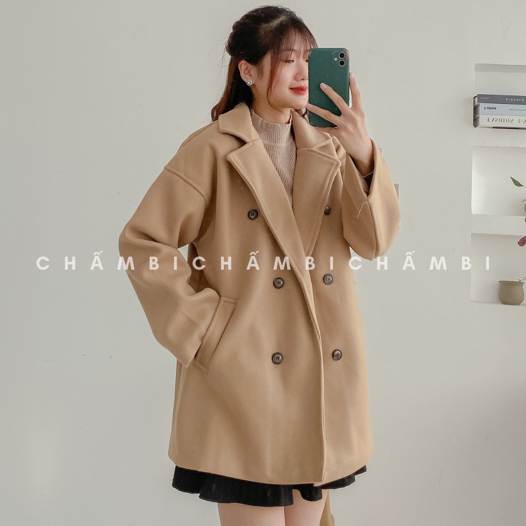 [SALE XẢ TẾT] Áo Khoác Dạ Trơn Dáng Dài Túi Chéo 2 Hàng Cúc Freesize<60kg - A.105 | BigBuy360 - bigbuy360.vn