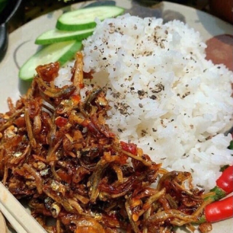 Cá cơm rim tỏi ớt 270gr ăn vặt BaBop, thơm ngon siêu rẻ | BigBuy360 - bigbuy360.vn