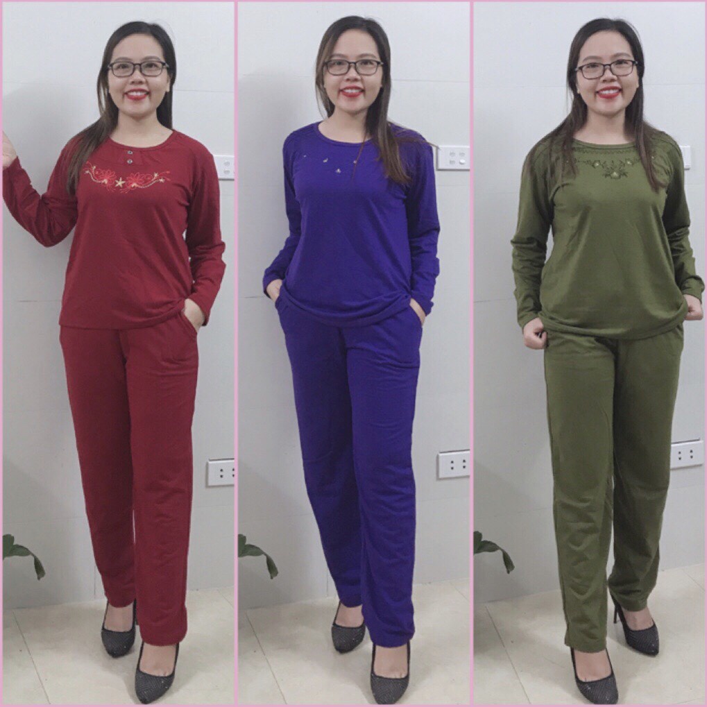 Bộ Đồ Trung Niên - Bộ Da Cá Mặc nhà Thu Đông Cho Mẹ cho Bà
