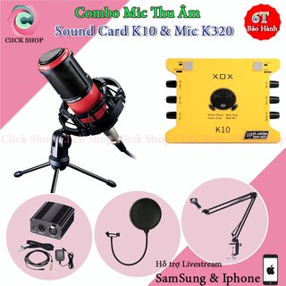 Mic livestream takstar pc-k320 đi sound card k10 đời 2020 cùng nguồn 48v 2 dây mic chân kẹp bàn bảo hành 06 thàng