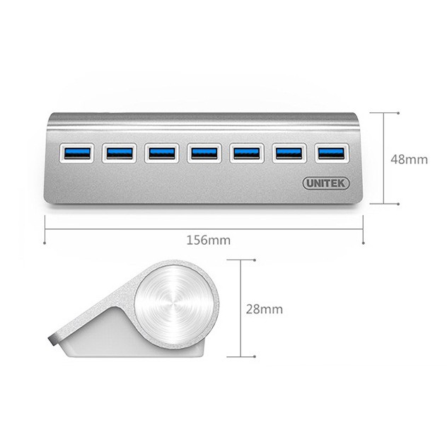 Hub usB 7P USB BỘ CHIA USB TỪ 1 SANG 7 CỔNG USB 3.0 + NGUỒN ADAPTER UNITEK Y 3187