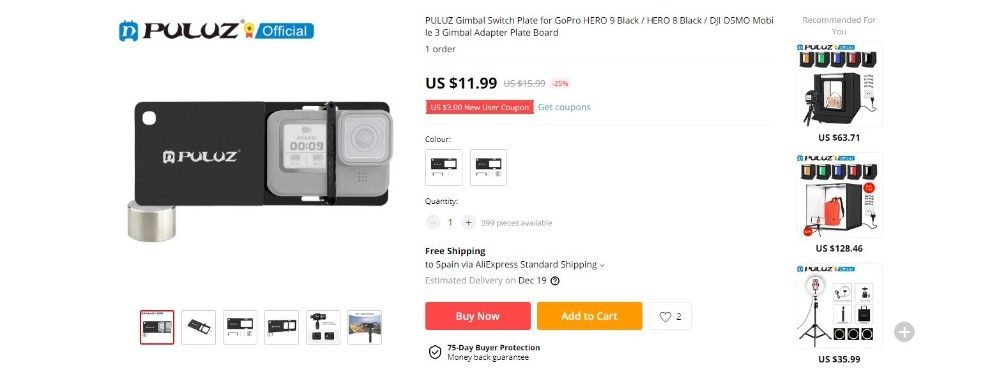 Kính cường lực PULUZ bảo vệ màn hình LCD cho GoPro HERO 9 HERO9