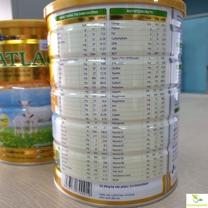 [MẪU MỚI]  Sữa Dê Goatlac Gold BA lon 800G Date mới nhất 2022