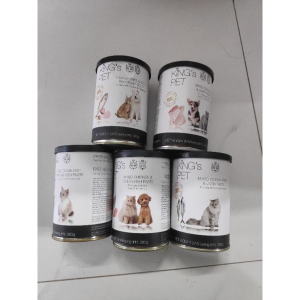 Pate Cho Mèo Chó King's Pet - Ba tê Mèo Chó  dạng Lon 380g Pate