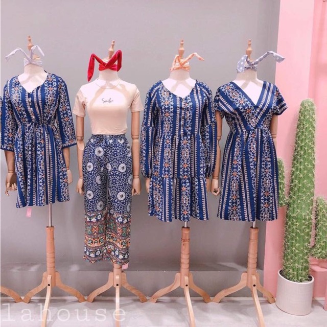 Đầm thiết kế thổ cẩm babydoll xoè váy boho hoạ tiết- Váy vinatge du mục du lịch đi dạo chụp hình đẹp