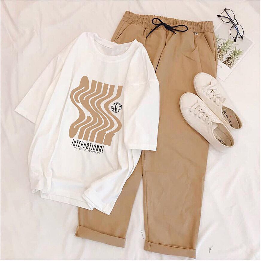 UNISEX - SET ÁO LƯỢN SÓNG + QUẦN CARO/ QUẦN KAKI