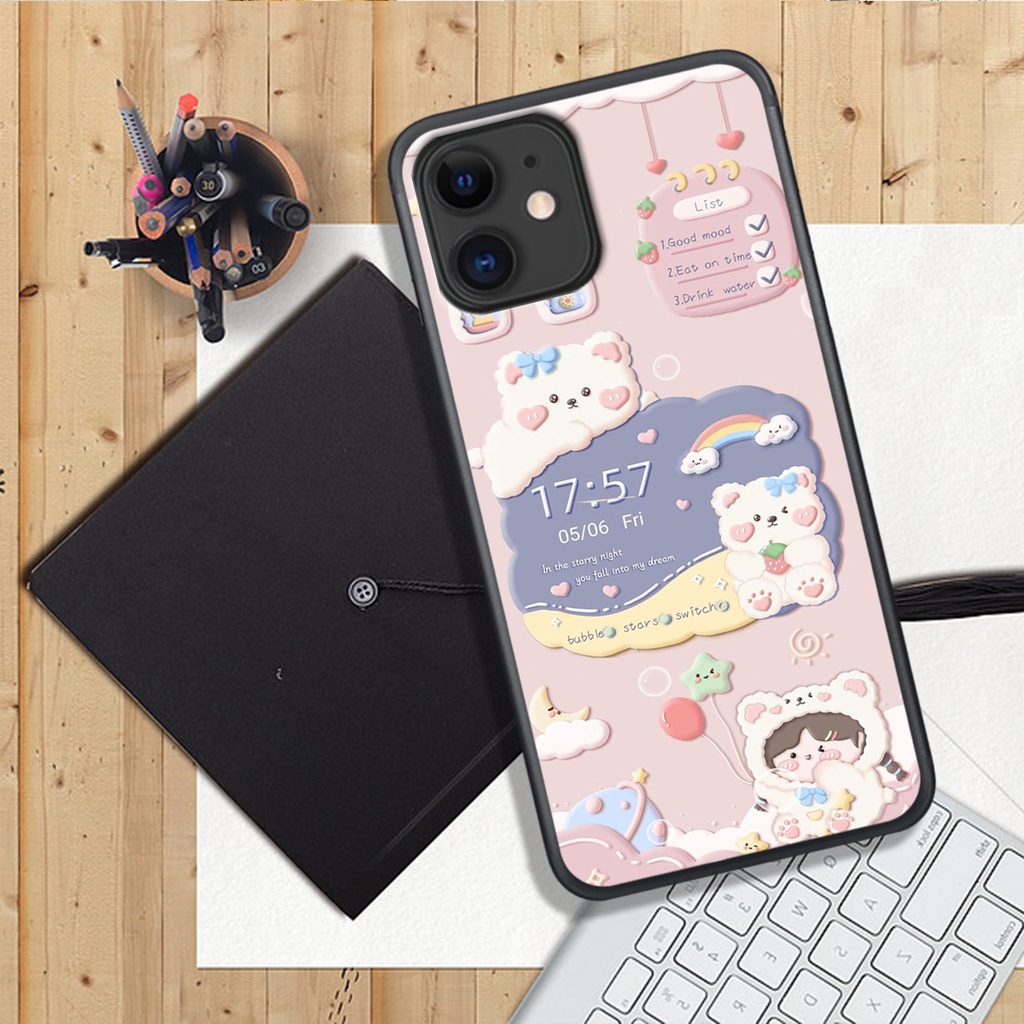Ốp Lưng IPHONE 11 - 11 PRO - 11 PROMAX , In Hình Gấu Cute, màu sắc bắt mắt.
