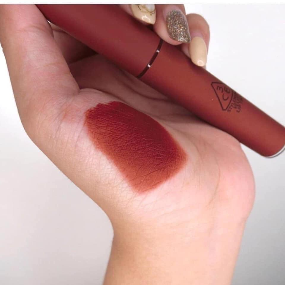 Son kem lì 3ce velvet lip tint mã taupe màu đỏ gạch nâu