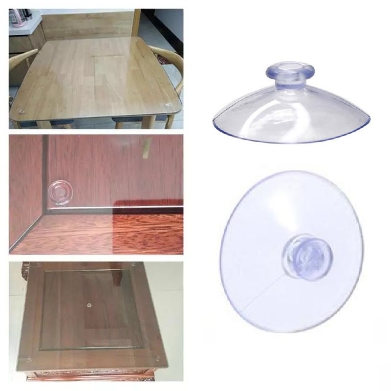 4 Miếng Silicon - Kingler, Hít 1 Mặt Giữa Kính Và Mặt Bàn, Kê Kính Mặt Bàn, Chống Xê Dịch Và Trơn Trượt Mặt Kính. 5506