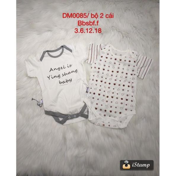 Thời trang trẻ em - Set 2 Bodysuit thun ngắn cho bé - Quần áo bé trai - Bộ bé trai - Quần áo bé gái - Bộ bé gái