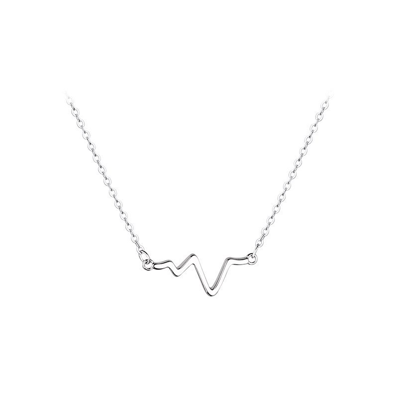 Vòng cổ Bạc 925 Mặt Nhịp Tim Đính Đá Pha Lê Thời Trang