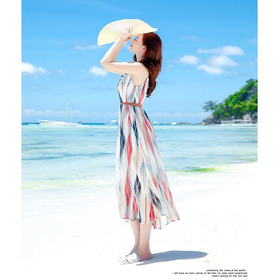 Đầm Voan Dài Không Tay Dáng Rộng Phong Cách Bohemian | BigBuy360 - bigbuy360.vn