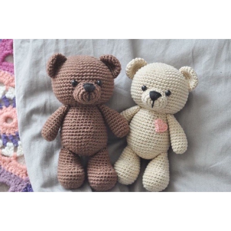 Gấu teddy bằng len - gấu bông len - gấu bông handmade