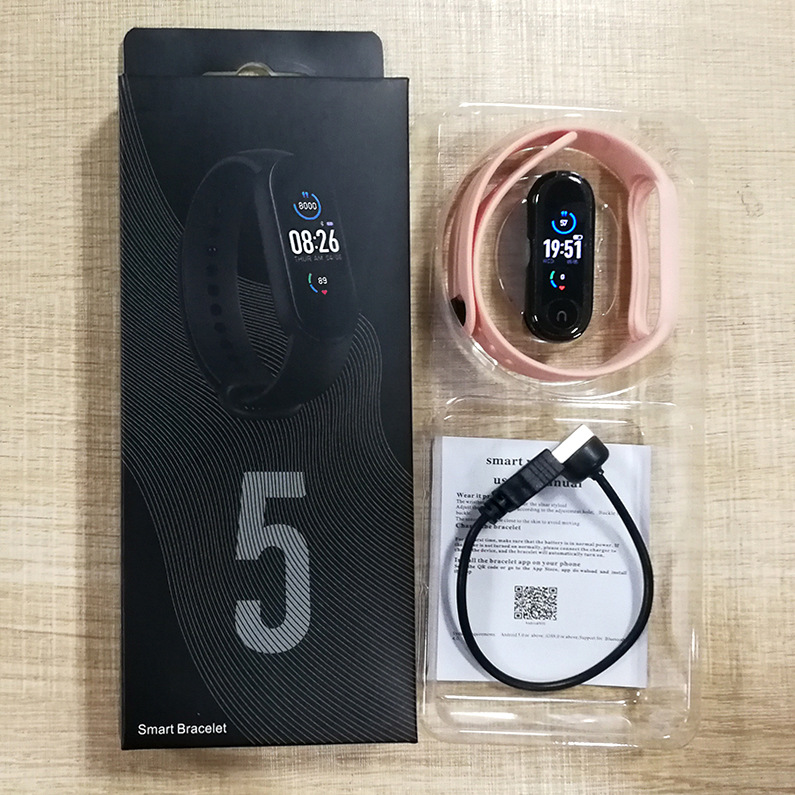 Vòng đeo tay theo dõi nhịp tim thông minh bluetooth IP67 M5 M6 IOS Android Fitpro Miband 5 6