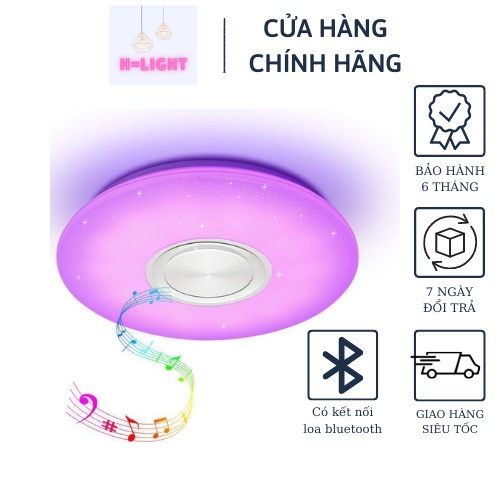 Đèn led ốp trần thông minh kiêm loa nghe nhạc không dây điều khiển qua smartphone công suất 36w - Đèn đa năng H-LIGHT