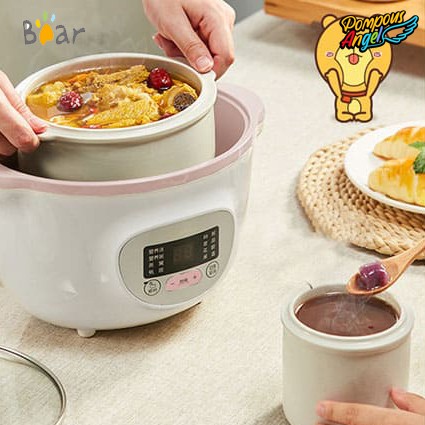 Nồi nấu chậm, hầm chậm nấu cháo cách thủy, chưng yến, kho cá BEAR DDZ-D16A1 1.6L thố sứ