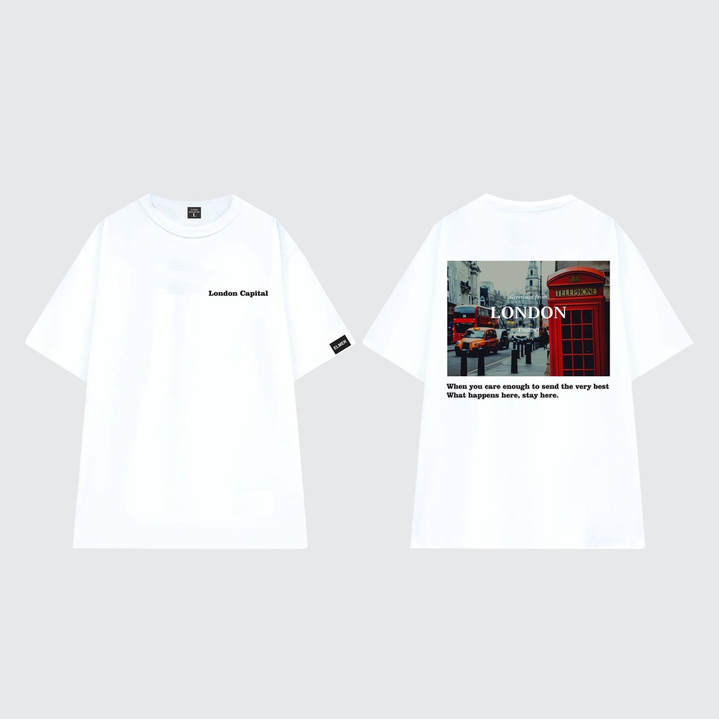 Áo thun tay lỡ cho cả nam và nữ in hình London
