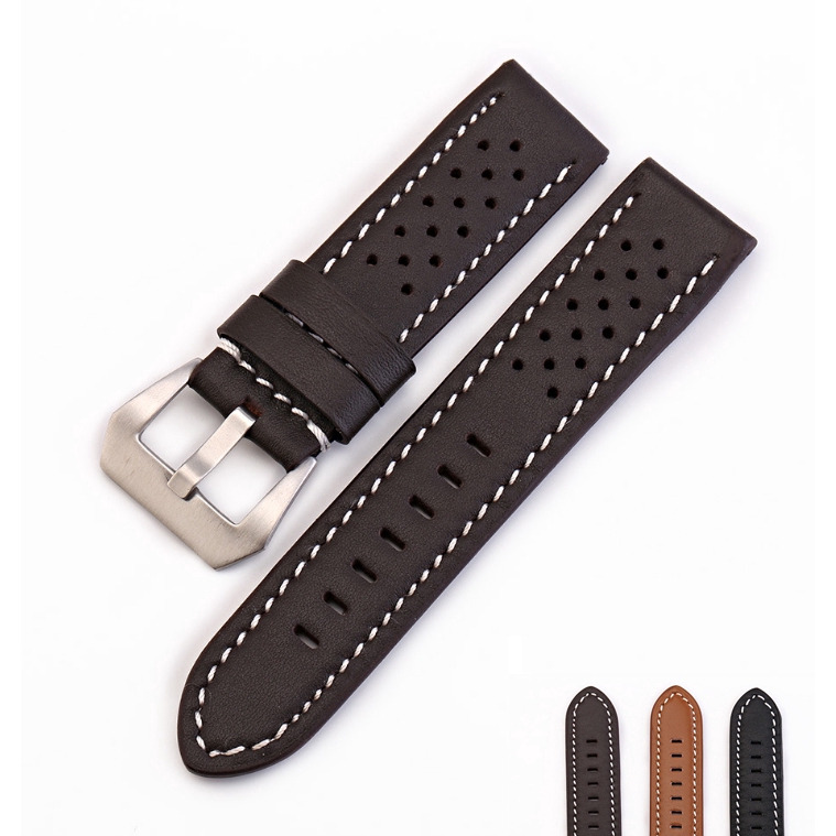 20mm 22mm 24mm 26mm Genuine Leather Band Men Watch Strap Wristband Belt