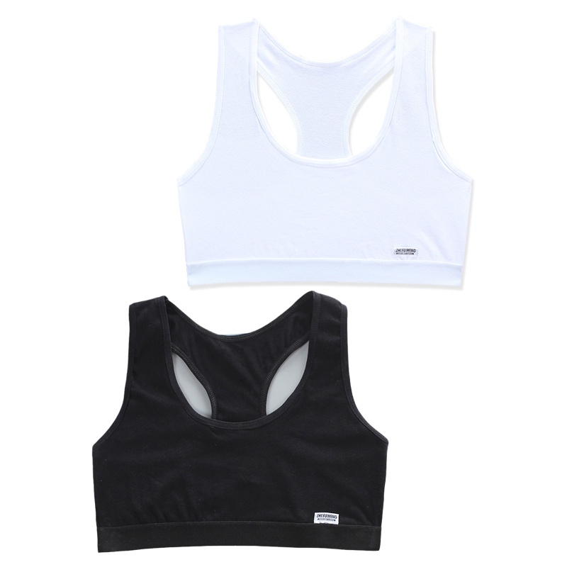 Áo Ngực Thể Thao Racerback Không Đệm Màu Trơn Cho Tuổi Teen