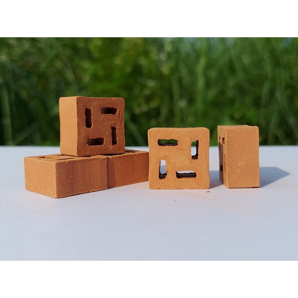10 Viên - BÔNG GIÓ Mini 20x20x10mm, Gạch Đất Sét Nung Mô Hình, Tiểu Cảnh.