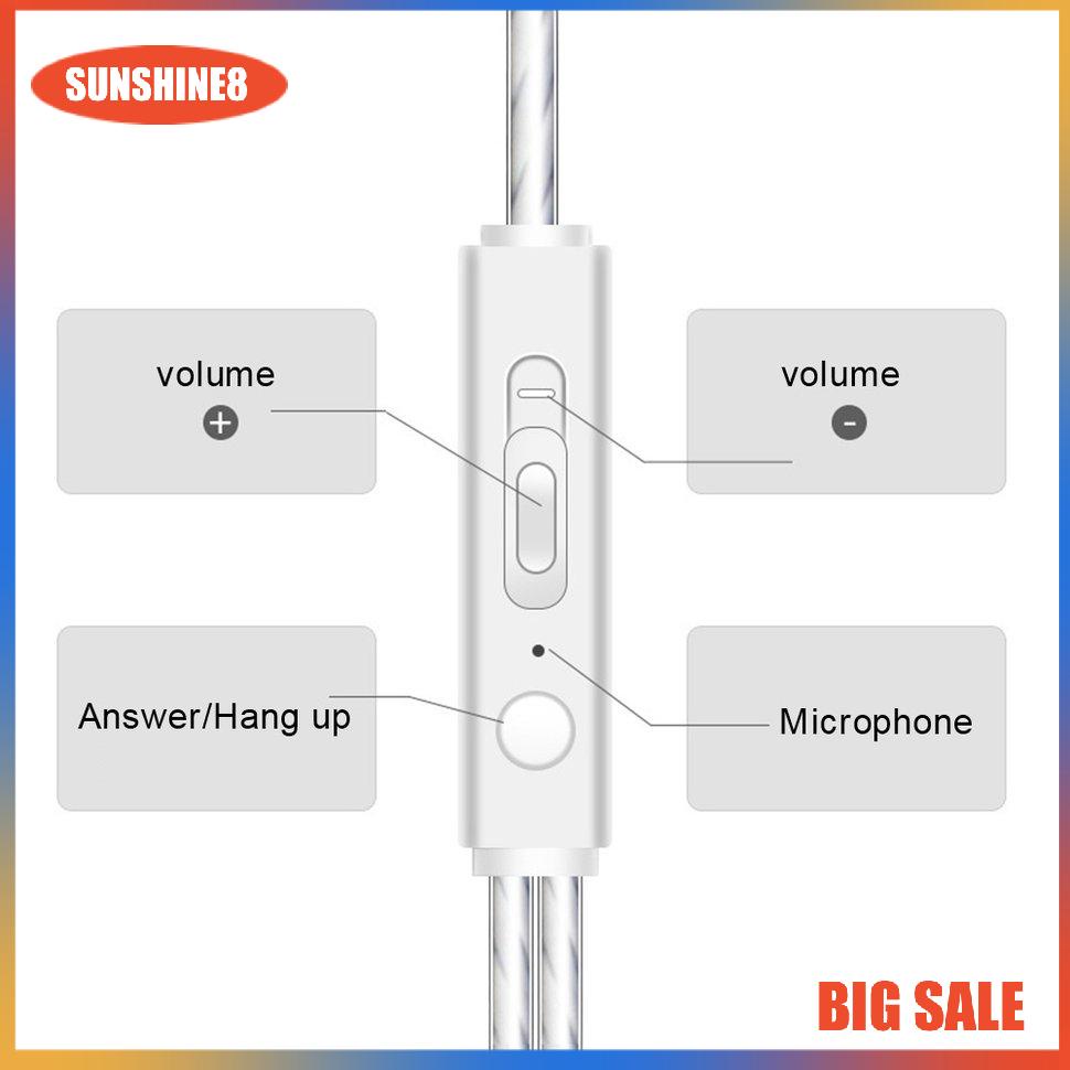 【SUN】Durable Earphones Wire-controlled Portable Straight Audio-visual Headphones