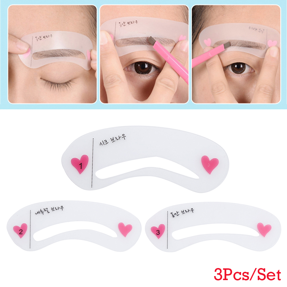 [Hàng mới về] Set 3 khuôn kẻ mày dễ dàng nhanh chóng có thể tái sử dụng tiện dụng Mihan1