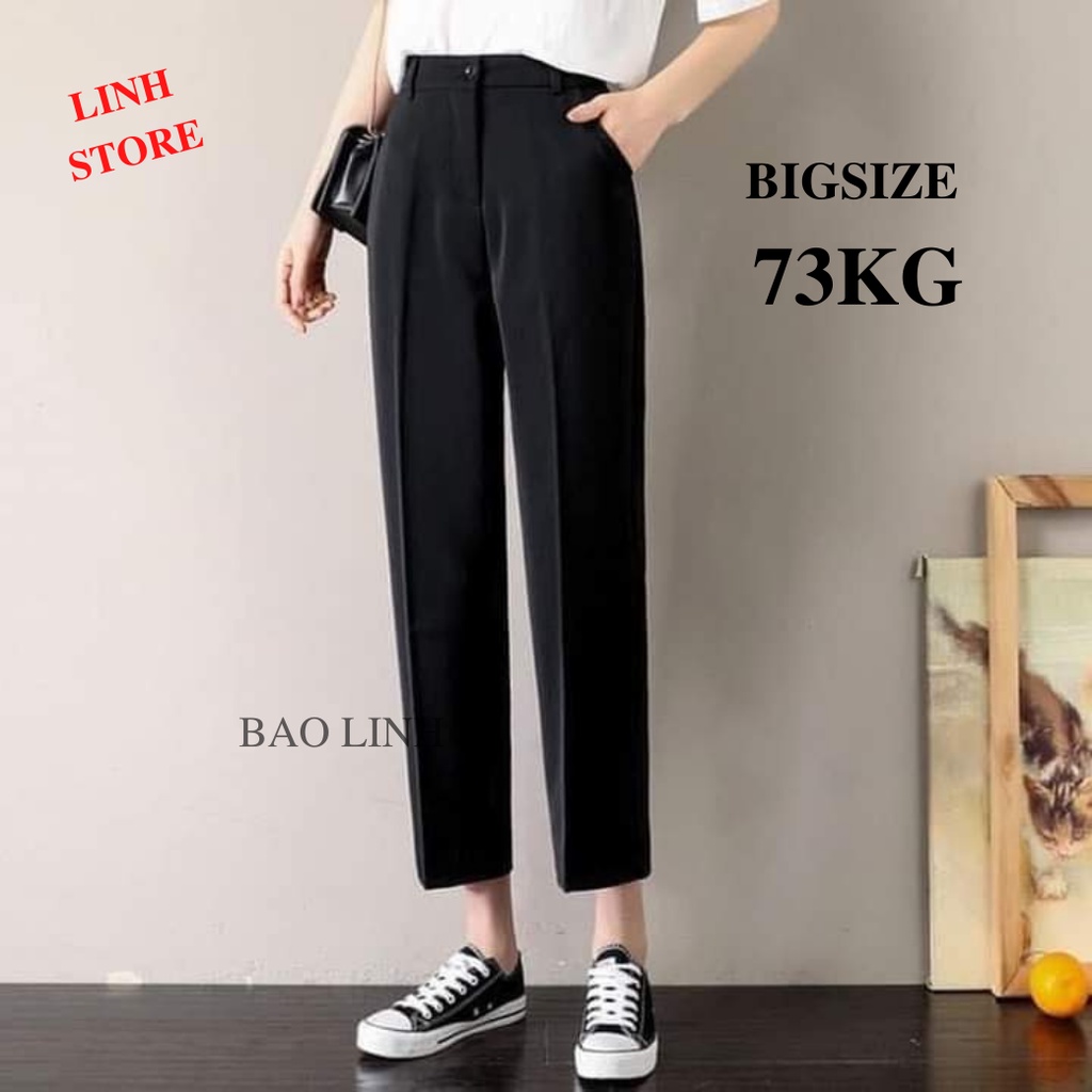 Quần Tây Nữ Lưng Cao Bigsize Công Sở, Quần Baggy Nữ Đi Học Cạp Cao Khóa Thật