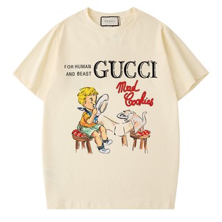 Thương hiệu thời thượng hàng đầu G - * - Áo thun ngắn tay in hình cậu bé, kiểu dáng giống nhau cho nam và nữ