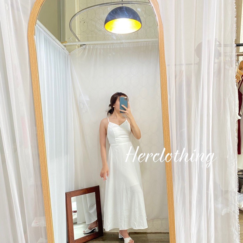 Đầm maxi hở lưng đi biển vải lụa mango xịn CÓ MÚT NGỰC và có lót toàn thân