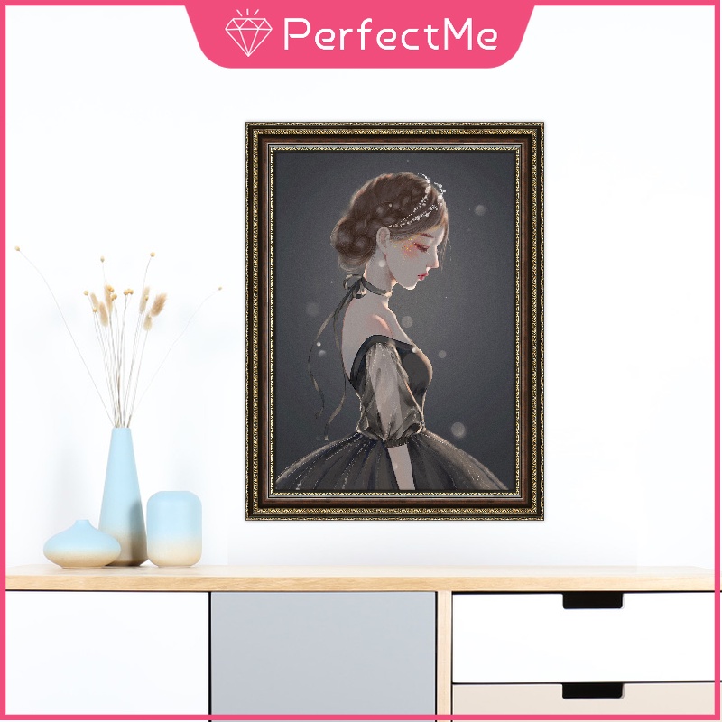 Bộ tranh đính đá 5D họa tiết cô gái độc đáo kích thước 30x40cm DIY dùng trang trí