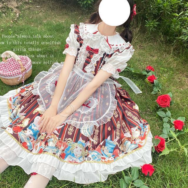Bán chạy ~ niliman ~ Hàng chính hãng Đầm lolita Alice afternoon tea jsk dây đeo dễ thương cho nữ sinh