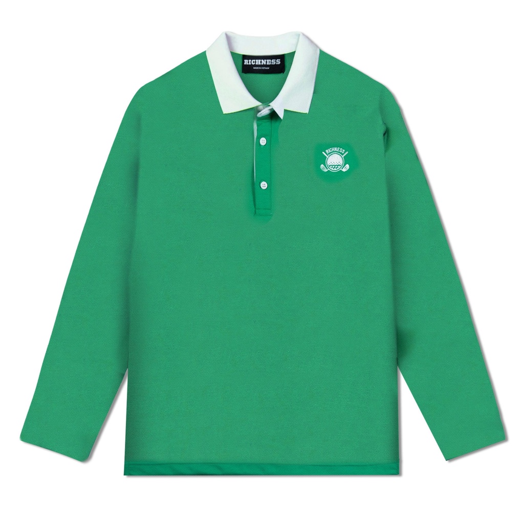 RICHNESS LONG SLEEVE GOLF POLO SHIRT - 100% COTTON Local Brand Chính Hãng