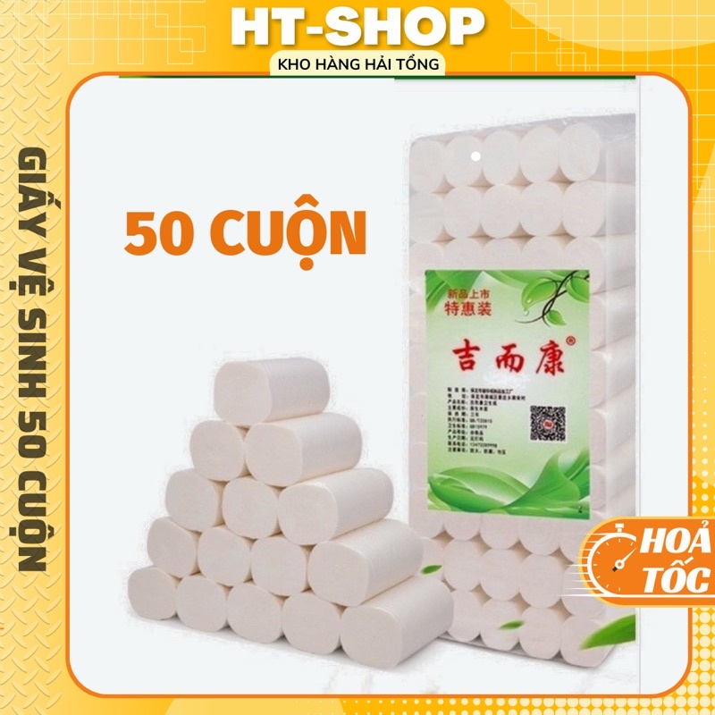 Bịch 50 Cuộn Giấy Vệ Sinh Không Lõi  3 Lớp Siêu Dai Siêu Tiết Kiệm Siêu Rẻ