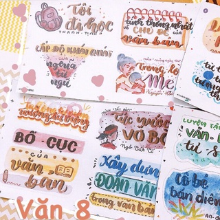 Sticker Tiêu đề Văn 8 Bộ cũ, 9 - Mỗi bộ có hơn 100 tiêu đề - Có đầy đủ văn bản, tv, tlv