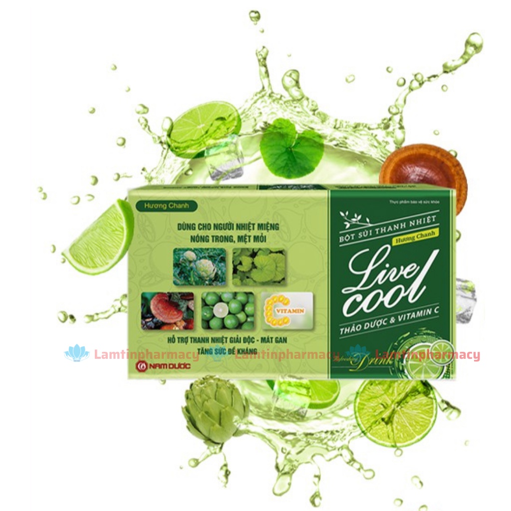 LIVE COOL  Bột Và Viên Sủi THANH NHIỆT GIẢI ĐỘC Mát Gan Vị Thơm Ngon Dễ Uống Chính Hãng