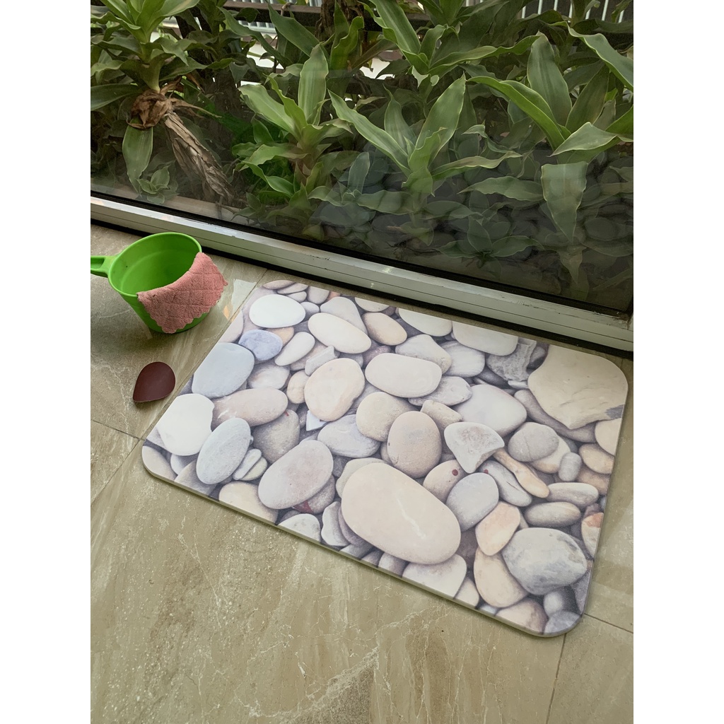 Thảm đá siêu thấm hút phong cách châu âu nhiều mẫu lựa chọn, chảm chân nhà tắm siêu thấm hút sang trọng