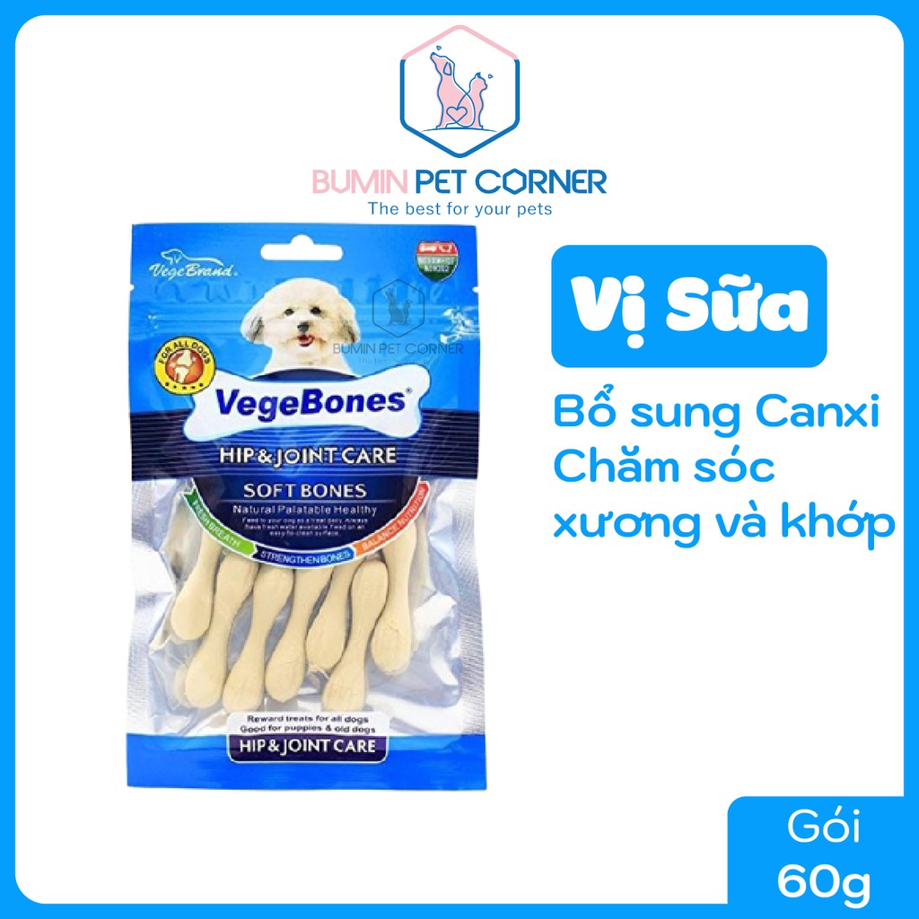 Xương mềm mini cho chó Vege Bones gói 60g