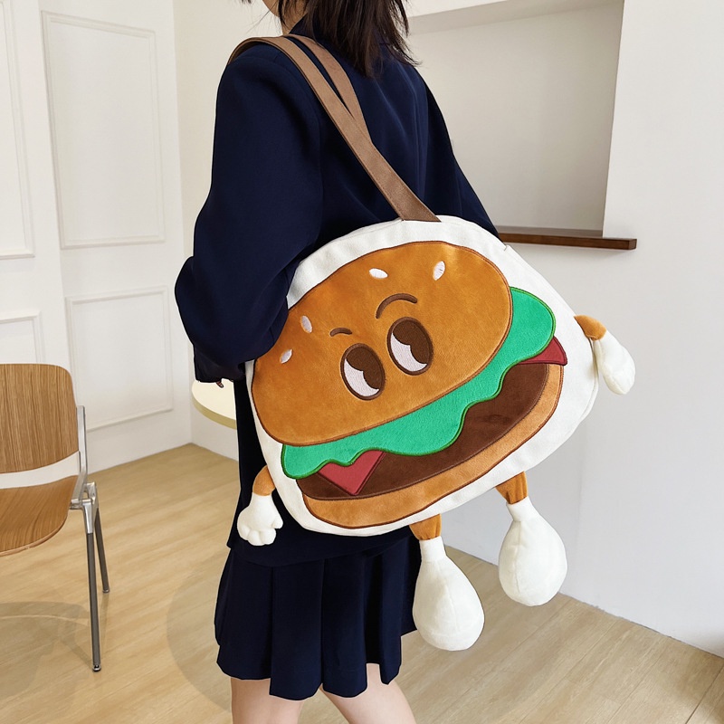Balo Canvas Cỡ Lớn In Hình Burger 2022 NB00052