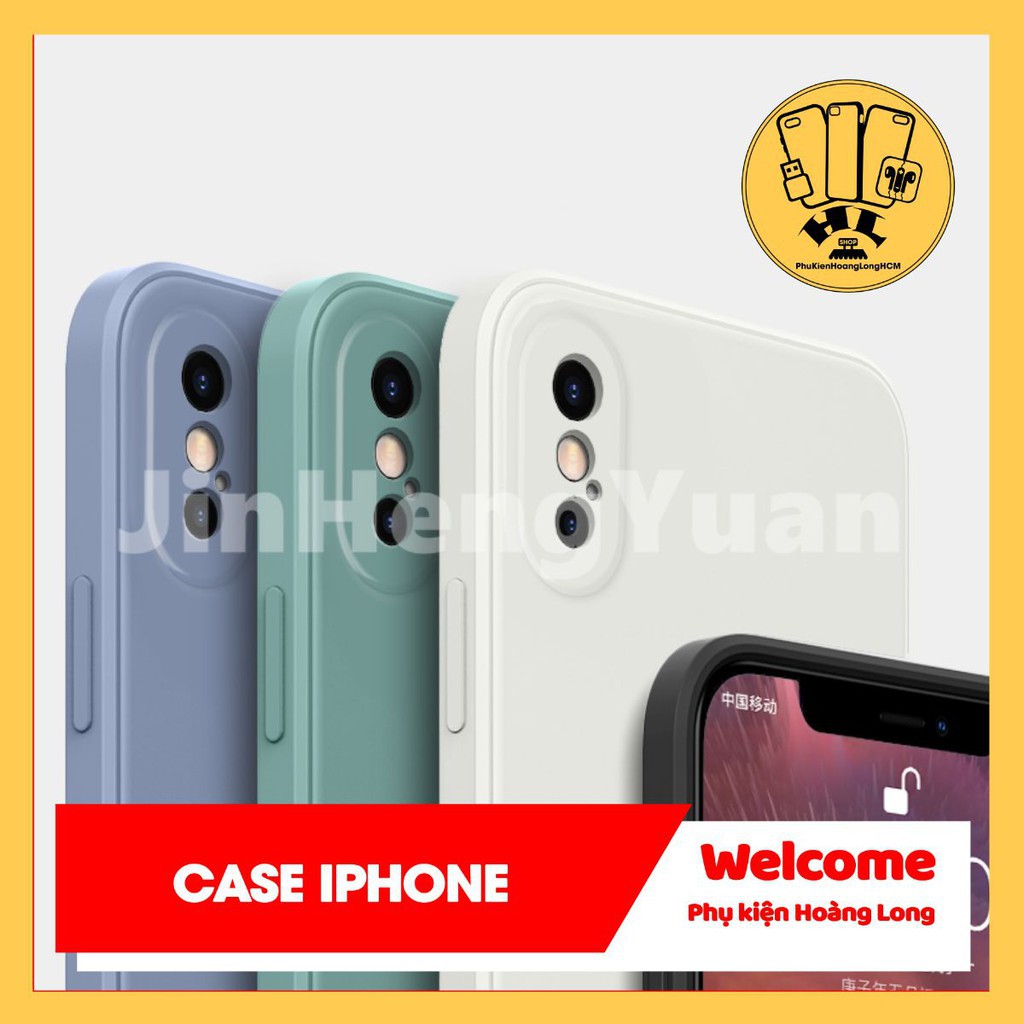 Ốp lưng dẻo màu kẹo viền cạnh vuông cho iPhone 6G/6S 6Plus 7/8Plus X/XS 11 11 Pro Max XS Max - Phụ Kiện Hoàng Long