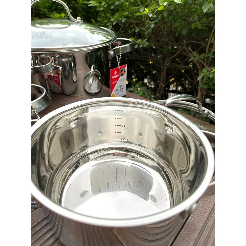 Bộ nồi inox 304 cao cấp 5 đáy Kalpen Lermat L1